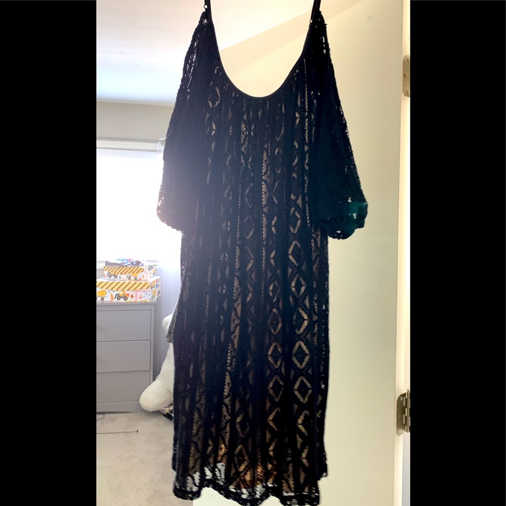 Express Black Cold Shoulder Dress - Size Large
